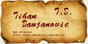 Tihan Damjanović vizit kartica